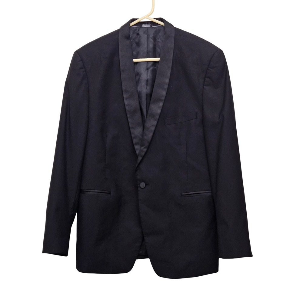 Generation Tux Tuxedo Jacket Mens 46R Black Merino Wool Super 140s Slim Shawl